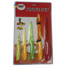 5PCS Красочный пластиковый нож кухонной ручки (SE150003)